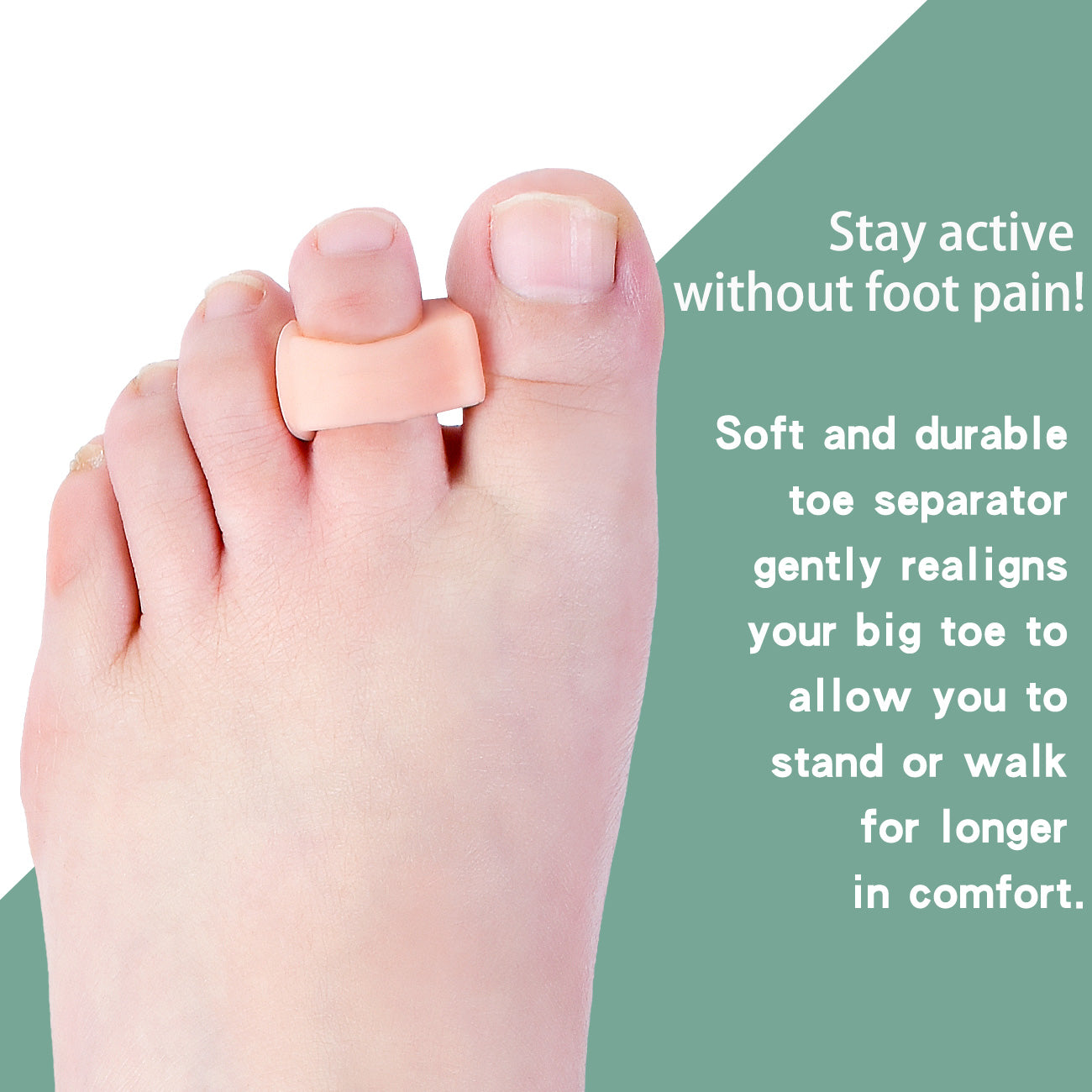 medical+all Bunion Corrector & Toe Separator, SEBS Gel Toe Alignment Splint for Pain Relief (White, One Size)
