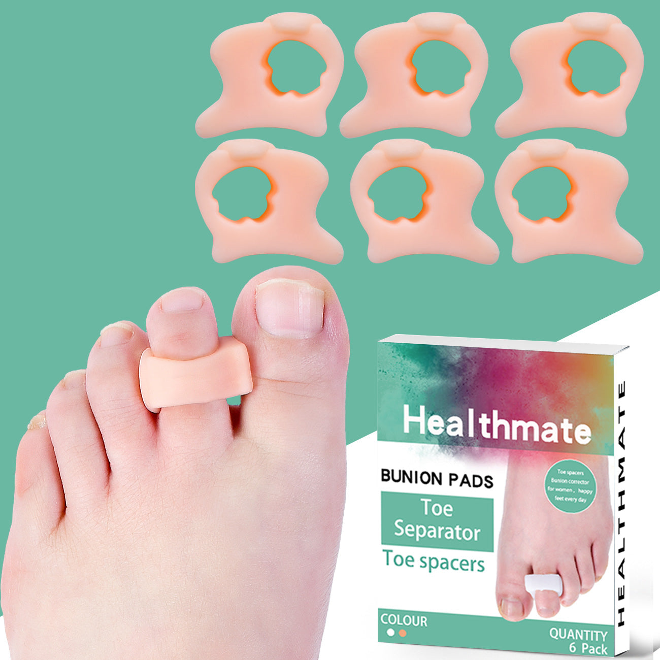 medical+all Bunion Corrector & Toe Separator, SEBS Gel Toe Alignment Splint for Pain Relief (White, One Size)