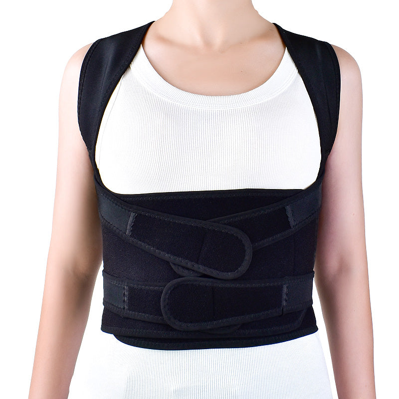 Person wearing medical+all adjustable back brace for posture correction