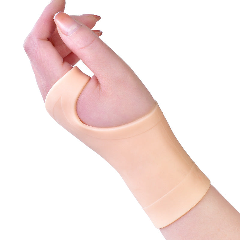Silicone Wrist Brace - Medical+All Gel Support Sleeve for Carpal Tunnel & Tendonitis Pain Relief (Skin/Clear)