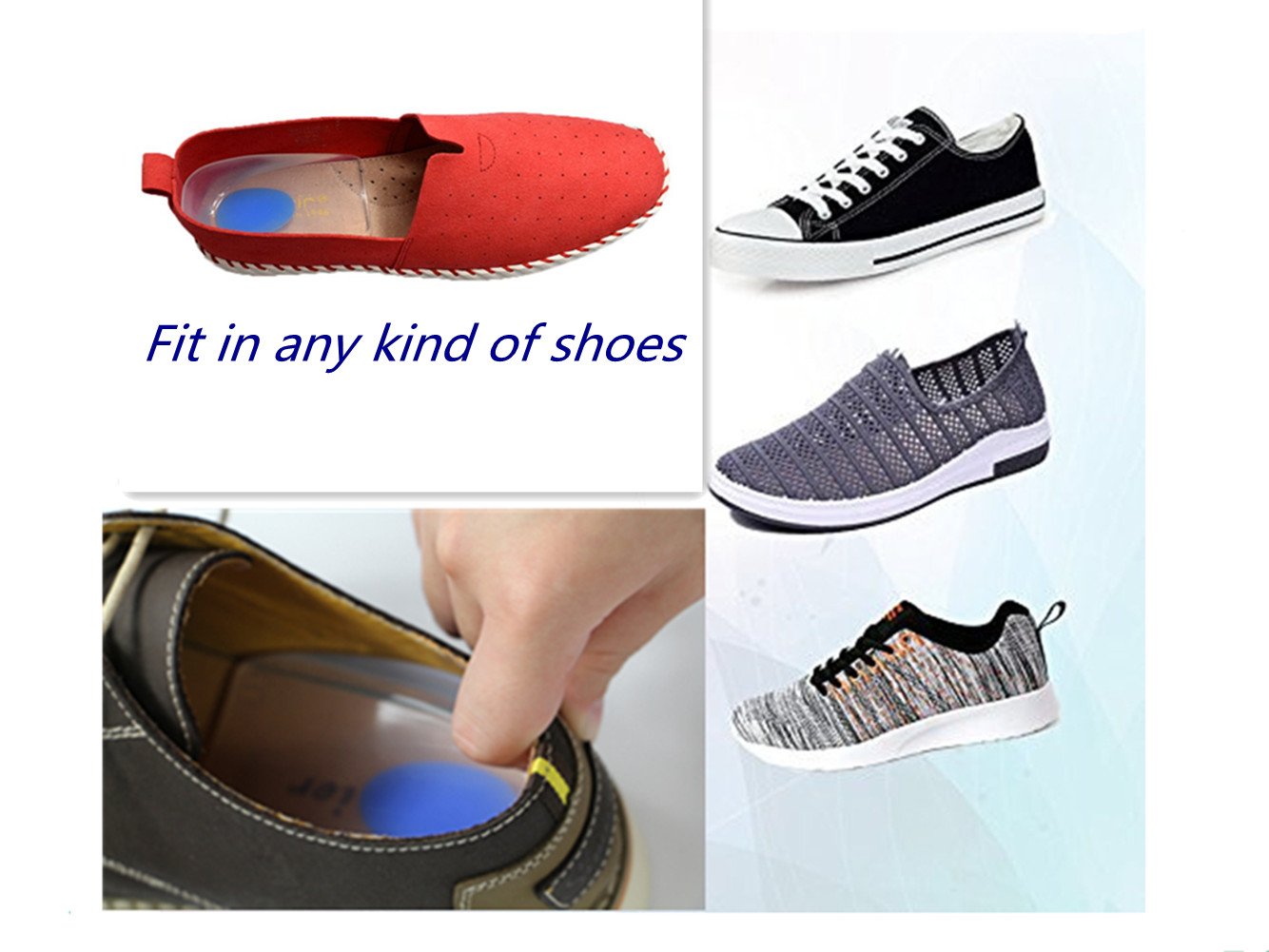 Medical+all Silicone Heel Pads | Dual-Density Liquid Silicone for Heel Pain, Spurs & Plantar Fasciitis Relief (Clear)