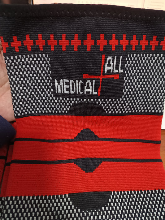 Dual-sided weave nylon knee sleeve in blue for sports and athletics