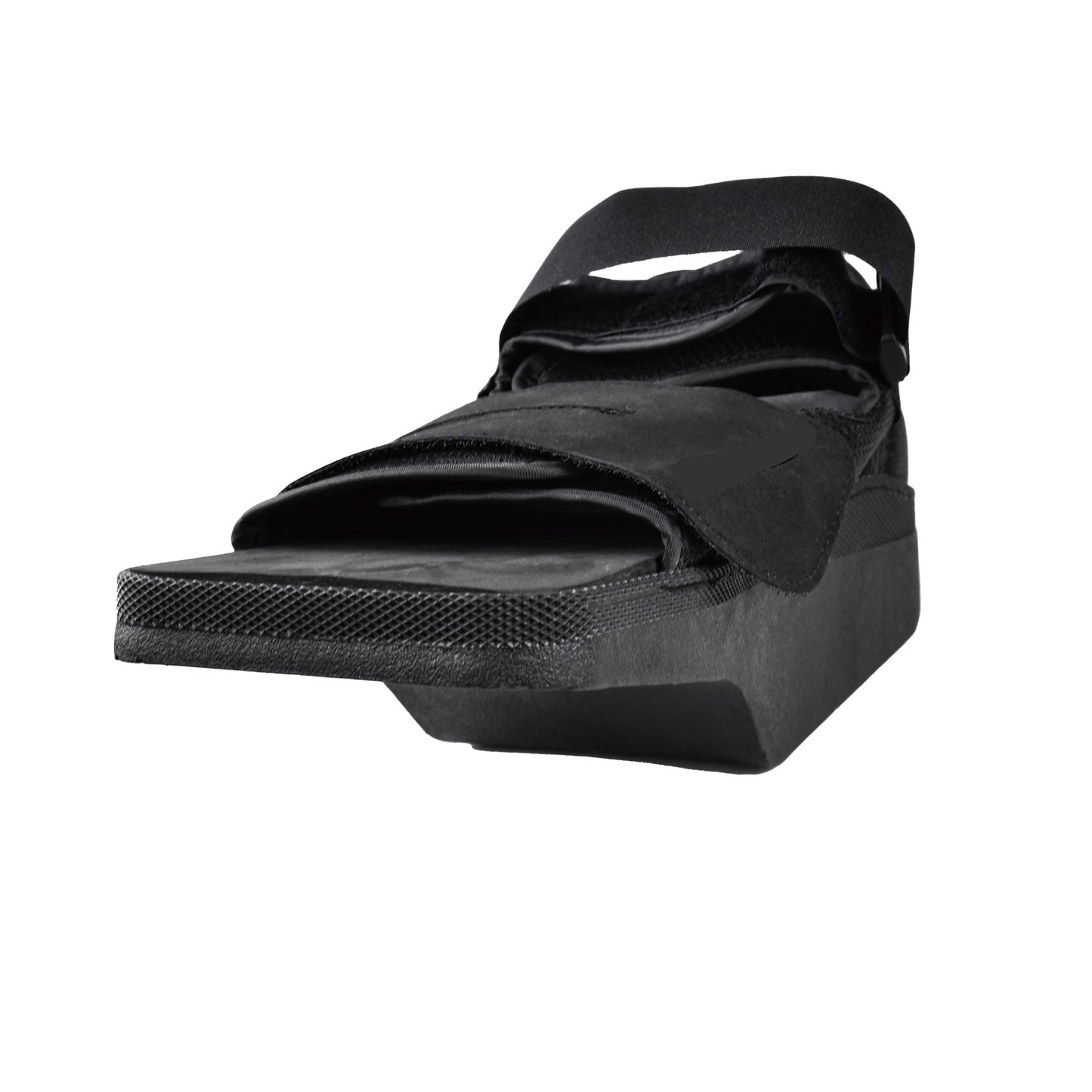 fracture boot on foot demonstrating comfortable 